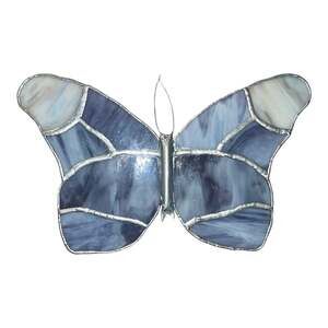 Vintage Handcrafted Stained Glass Butterfly decorative stand